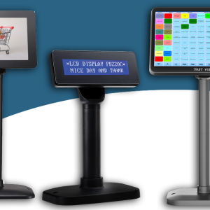 Customer-facing display screens for Pharmacy POS systems, enhancing checkout experience and communication